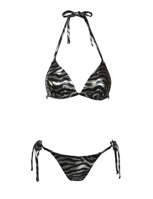Swimsuit SWIMWEAR Two-piece swimsuit in black and silver